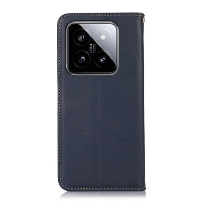 For Xiaomi 14 Pro KHAZNEH Nappa Top Layer Cowhide Leather Phone Case(Blue) - 14 Pro Cases by buy2fix | Online Shopping UK | buy2fix