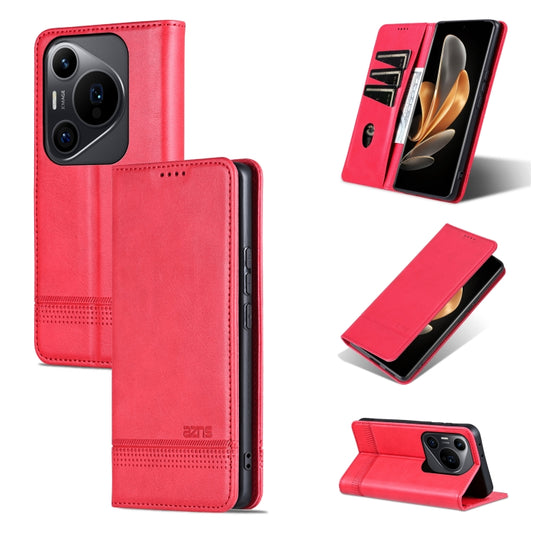 For Huawei Pura 70 Pro / 70 Pro+ AZNS Magnetic Calf Texture Flip Leather Phone Case(Red) - Huawei Cases by AZNS | Online Shopping UK | buy2fix