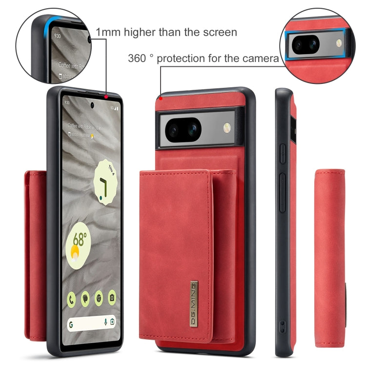 For Google Pixel 7A DG.MING M1 Series 3-Fold Multi Card Wallet + Magnetic Phone Case(Red) - Google Cases by DG.MING | Online Shopping UK | buy2fix