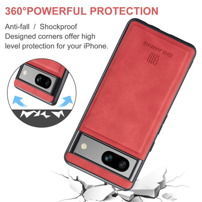 For Google Pixel 7A DG.MING M1 Series 3-Fold Multi Card Wallet + Magnetic Phone Case(Red) - Google Cases by DG.MING | Online Shopping UK | buy2fix