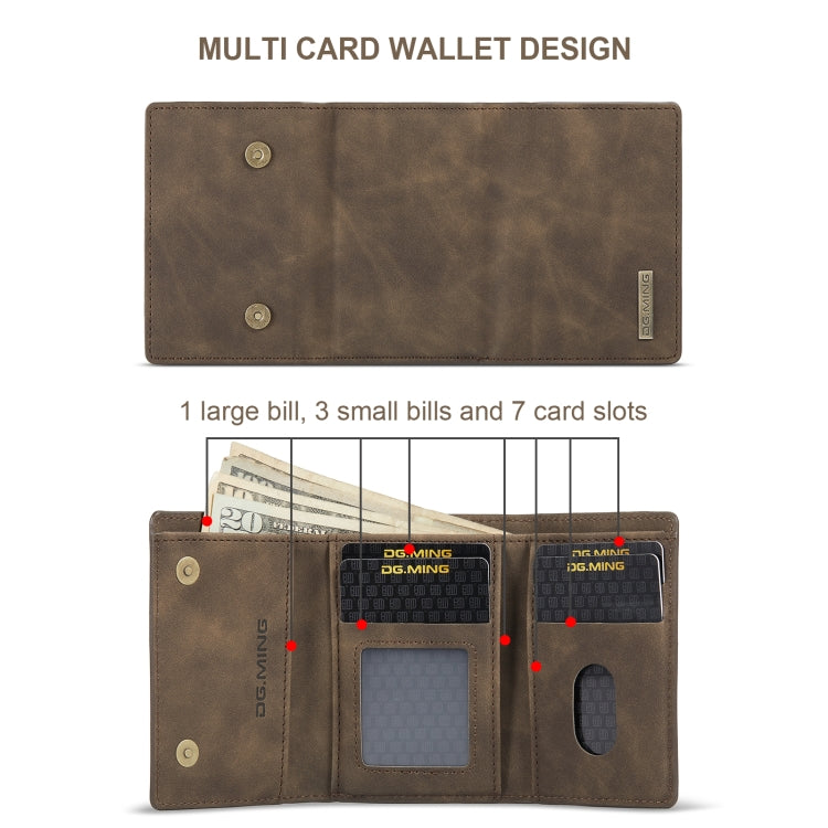 For Google Pixel 8A DG.MING M1 Series 3-Fold Multi Card Wallet + Magnetic Phone Case(Coffee) - Google Cases by DG.MING | Online Shopping UK | buy2fix