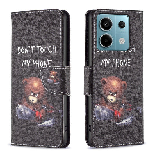 For Xiaomi Redmi Note 13 Pro 4G Global Colored Drawing Pattern Leather Phone Case(Bear) - Note 13 Pro Cases by buy2fix | Online Shopping UK | buy2fix