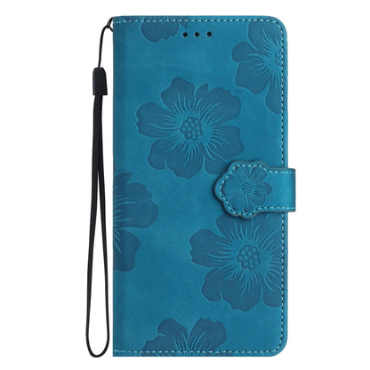 For OPPO Find X5 Flower Embossing Pattern Leather Phone Case(Blue) - OPPO Cases by buy2fix | Online Shopping UK | buy2fix