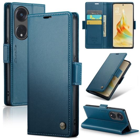 For OPPO Reno8 T 5G/A1 Pro 5G CaseMe 023 Butterfly Buckle Litchi Texture RFID Anti-theft Leather Phone Case(Blue) - OPPO Cases by CaseMe | Online Shopping UK | buy2fix