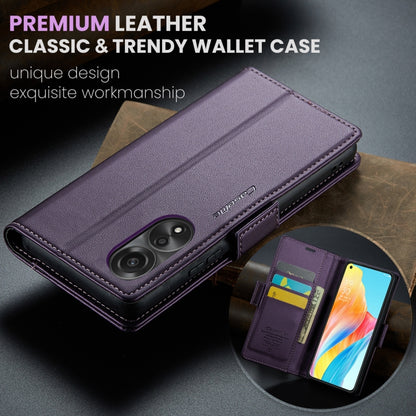 For OPPO A78 4G CaseMe 023 Butterfly Buckle Litchi Texture RFID Anti-theft Leather Phone Case(Pearly Purple) - OPPO Cases by CaseMe | Online Shopping UK | buy2fix