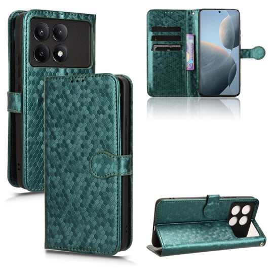 For Xiaomi Redmi K70 5G / K70 Pro 5G Honeycomb Dot Texture Leather Phone Case(Green) - K70 Pro Cases by buy2fix | Online Shopping UK | buy2fix