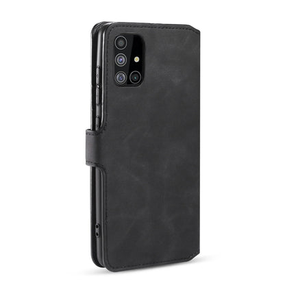 For Samsung Galaxy A51 5G DG.MING Retro Oil Side Horizontal Flip Case with Holder & Card Slots & Wallet(Black) - Galaxy Phone Cases by DG.MING | Online Shopping UK | buy2fix