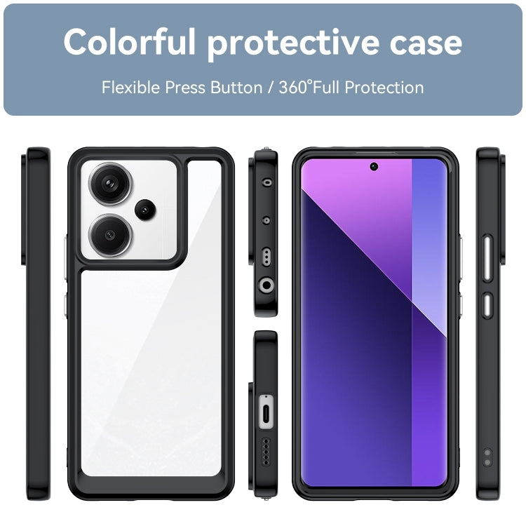 For Xiaomi Redmi Note 13 Pro+ Colorful Series Acrylic Hybrid TPU Phone Case(Black) - Note 13 Pro+ Cases by buy2fix | Online Shopping UK | buy2fix