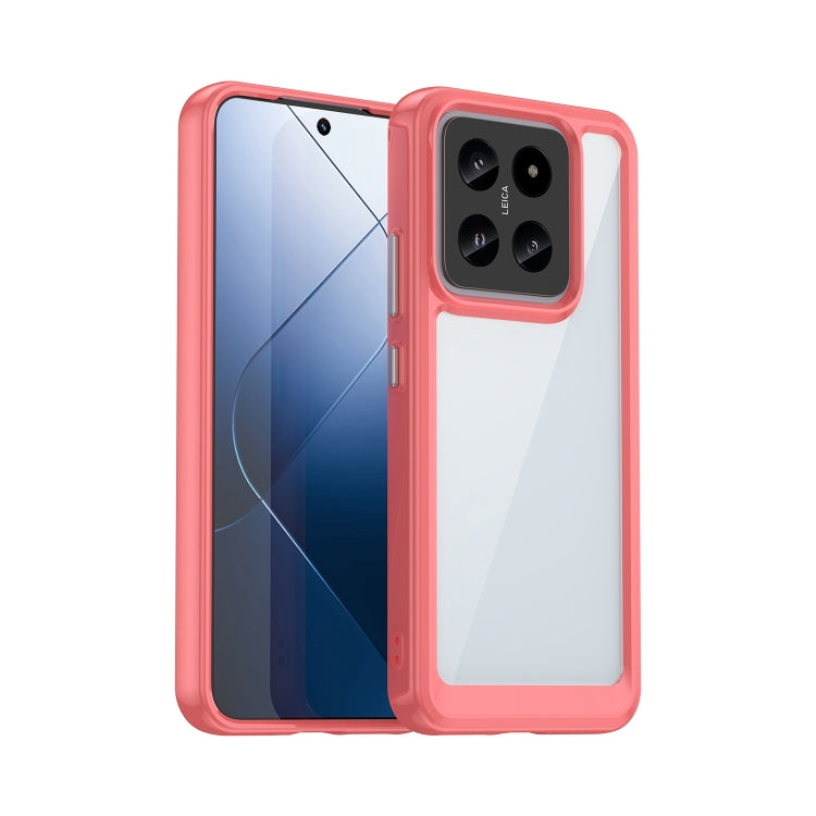 For Xiaomi 14 Pro Colorful Series Acrylic Hybrid TPU Phone Case(Red) - 14 Pro Cases by buy2fix | Online Shopping UK | buy2fix