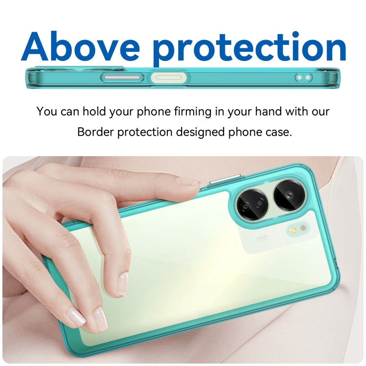 For Xiaomi Redmi 13C 4G Colorful Series Acrylic Hybrid TPU Phone Case(Transparent Blue) - 13C Cases by buy2fix | Online Shopping UK | buy2fix