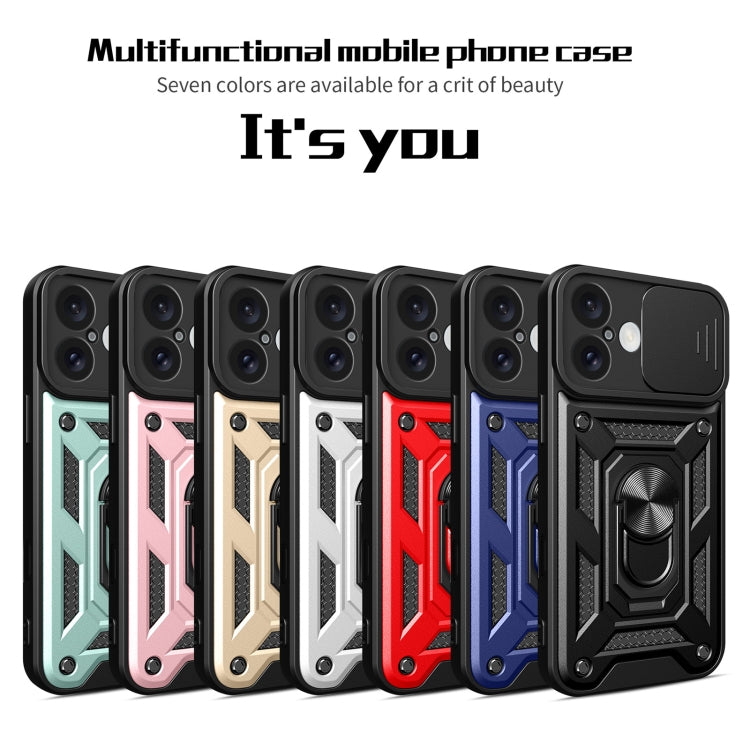 For iPhone 16 Sliding Camera Cover Design TPU+PC Phone Case(Gold) - iPhone 16 Cases by buy2fix | Online Shopping UK | buy2fix