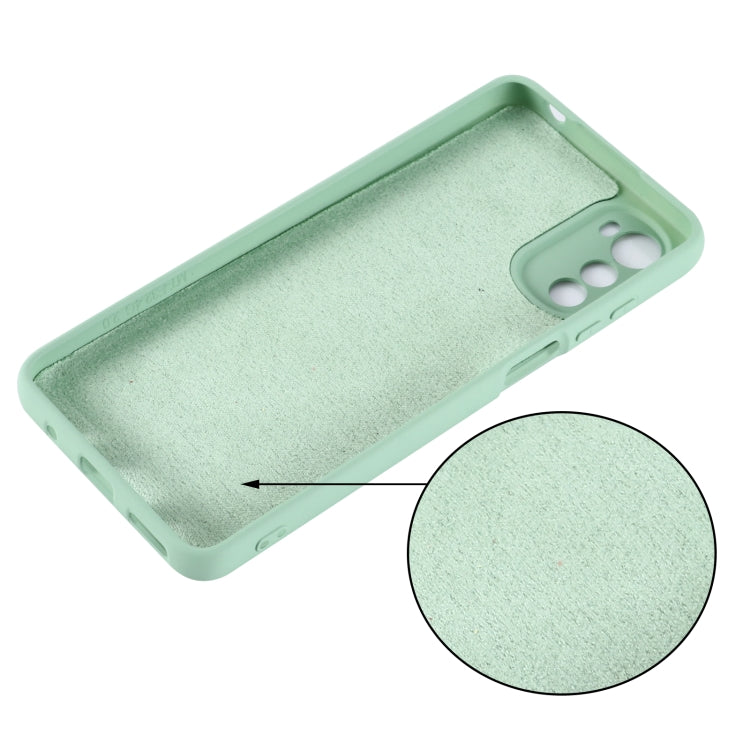 For Motorola Moto E32 4G Pure Color Liquid Silicone Shockproof Phone Case(Green) - Motorola Cases by buy2fix | Online Shopping UK | buy2fix