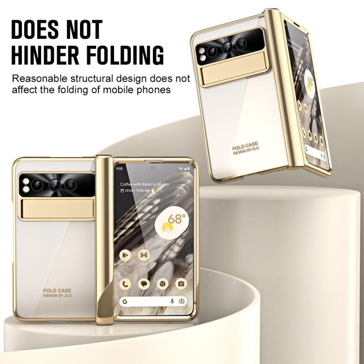 For Google Pixel Fold Integrated Electroplating Folding Phone Case with Pen Slot(Tyrant Gold) - Google Cases by buy2fix | Online Shopping UK | buy2fix