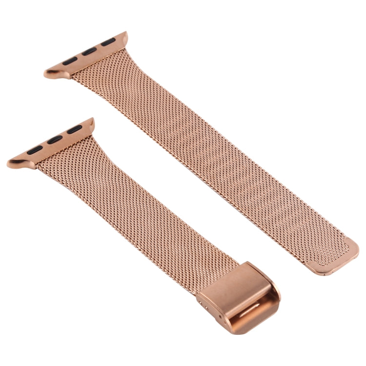 For Apple Watch Series 9&8&7 41mm / SE 3&SE 2&6&SE&5&4 40mm / 3&2&1 38mm Milanese Stainless Steel Watch Band(Rose Gold) - Watch Bands by buy2fix | Online Shopping UK | buy2fix