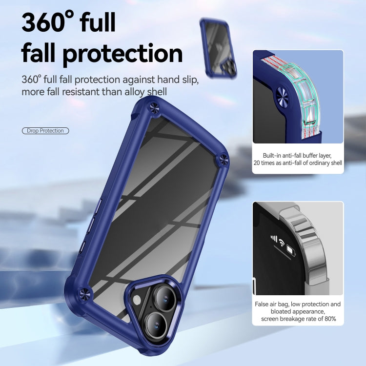 For iPhone 16 TPU + PC Lens Protection Phone Case(Blue) - iPhone 16 Cases by buy2fix | Online Shopping UK | buy2fix