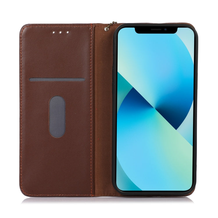 For iPhone 16 Pro KHAZNEH Nappa Top Layer Cowhide Leather Phone Case(Brown) - iPhone 16 Pro Cases by buy2fix | Online Shopping UK | buy2fix