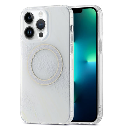 For iPhone 13 Pro Max Dual-side IMD Marble Magsafe Phone Case(White) - iPhone 13 Pro Max Cases by buy2fix | Online Shopping UK | buy2fix