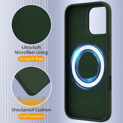 For iPhone 16 Pro Shockproof Silicone Magsafe Phone Case(Dark Green) - iPhone 16 Pro Cases by buy2fix | Online Shopping UK | buy2fix