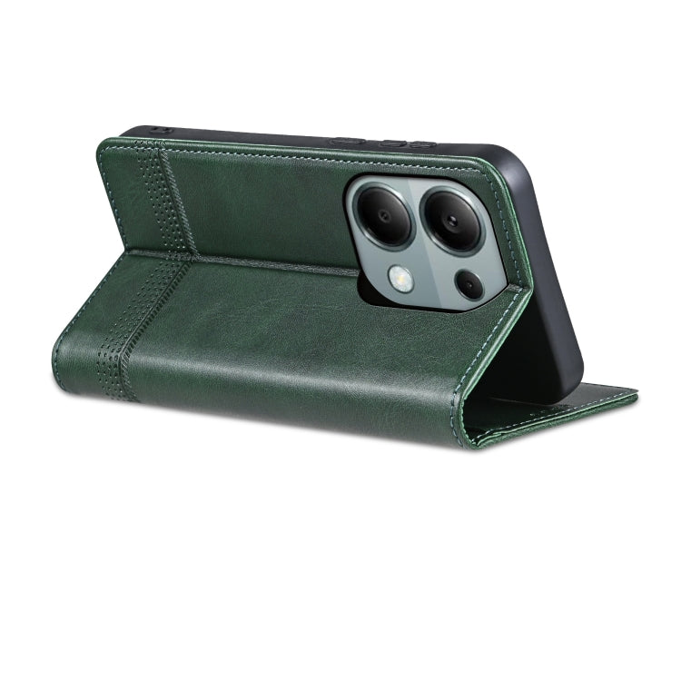 For Xiaomi Redmi Note 13 Pro 4G AZNS Magnetic Calf Texture Flip Leather Phone Case(Dark Green) - Note 13 Pro Cases by AZNS | Online Shopping UK | buy2fix