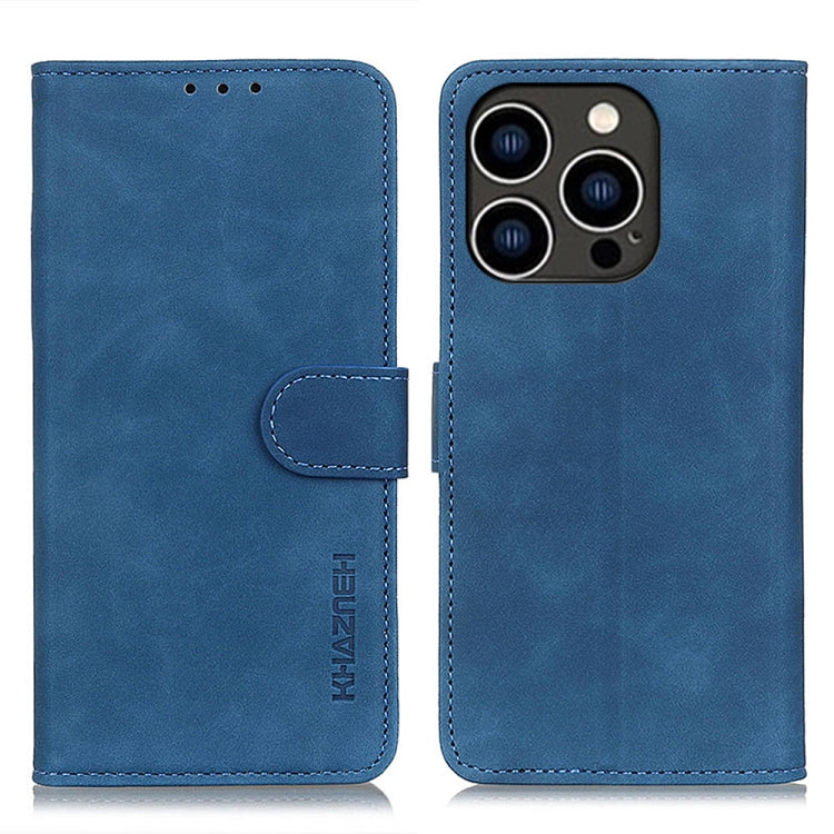 For iPhone 16 Pro KHAZNEH Retro Texture Leather Phone Case(Blue) - iPhone 16 Pro Cases by buy2fix | Online Shopping UK | buy2fix