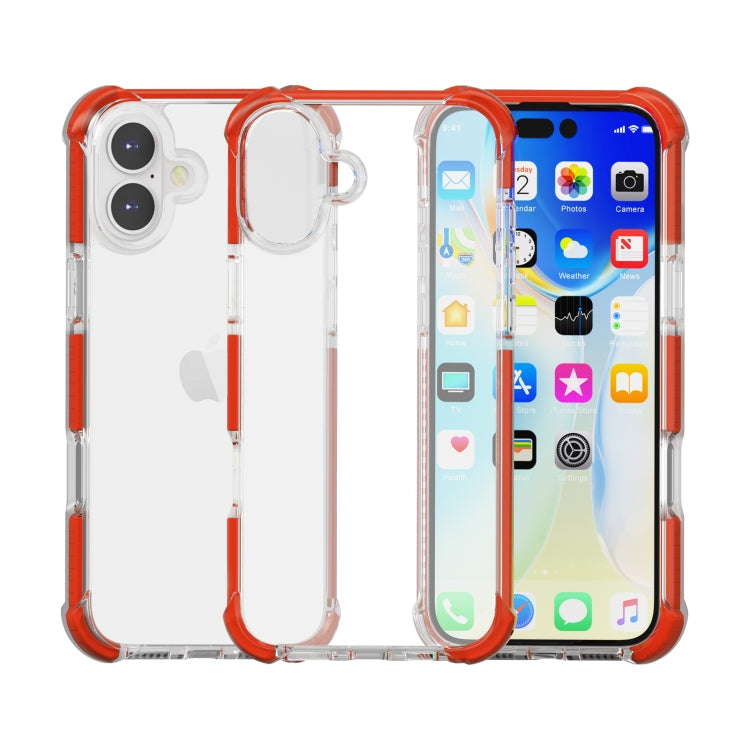 For iPhone 16 Plus Four-corner Shockproof TPU + Acrylic Phone Case(Red) - iPhone 16 Plus Cases by buy2fix | Online Shopping UK | buy2fix