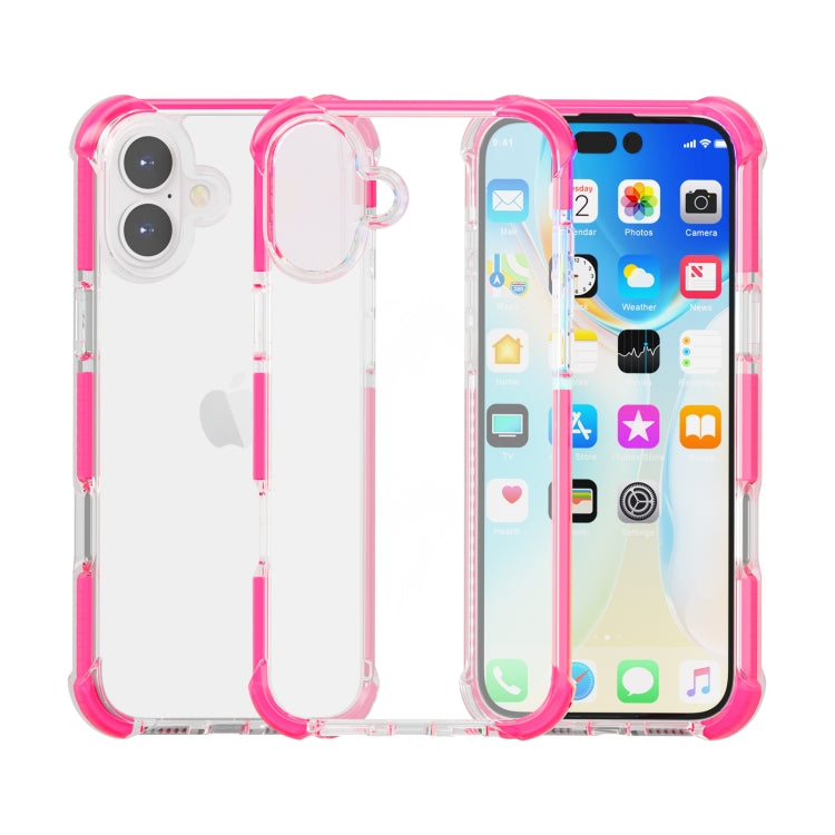 For iPhone 16 Four-corner Shockproof TPU + Acrylic Phone Case(Pink) - iPhone 16 Cases by buy2fix | Online Shopping UK | buy2fix