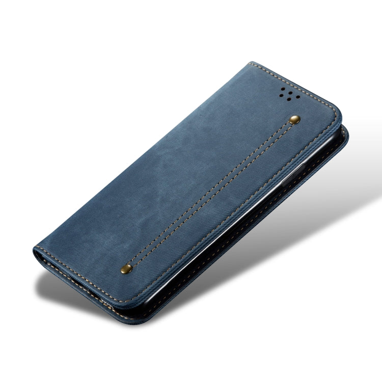 For Honor X8 5G / X6 4G Foreign Denim Texture Flip Leather Phone Case(Blue) - Honor Cases by buy2fix | Online Shopping UK | buy2fix