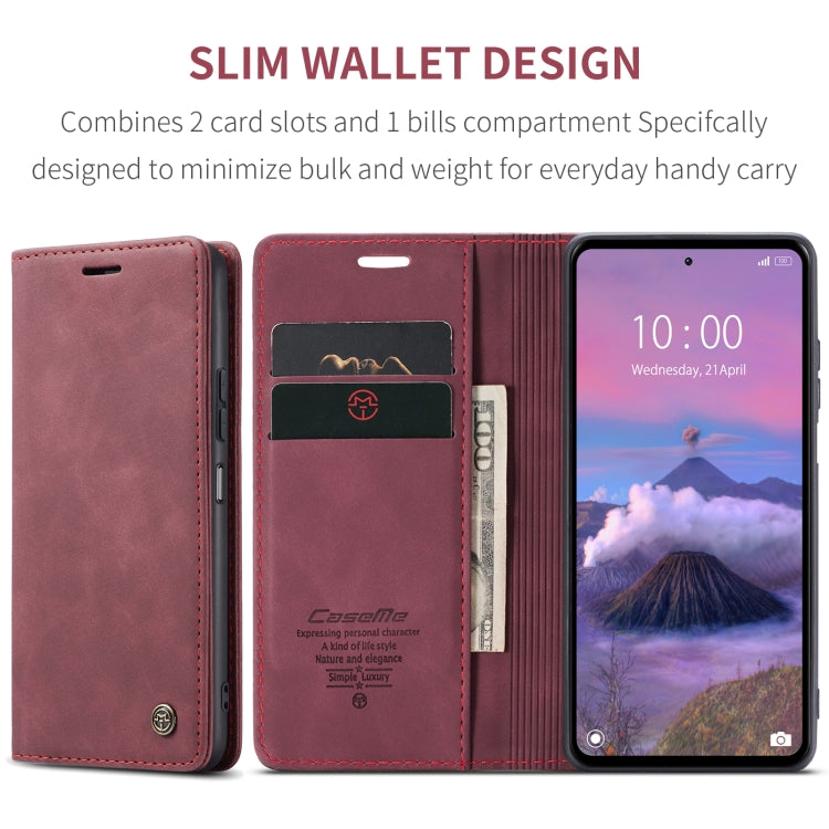 For Xiaomi Redmi 12 4G / 12 5G／Note 12R CaseMe 013 Multifunctional Horizontal Flip Leather Phone Case(Wine Red) - Xiaomi Cases by CaseMe | Online Shopping UK | buy2fix