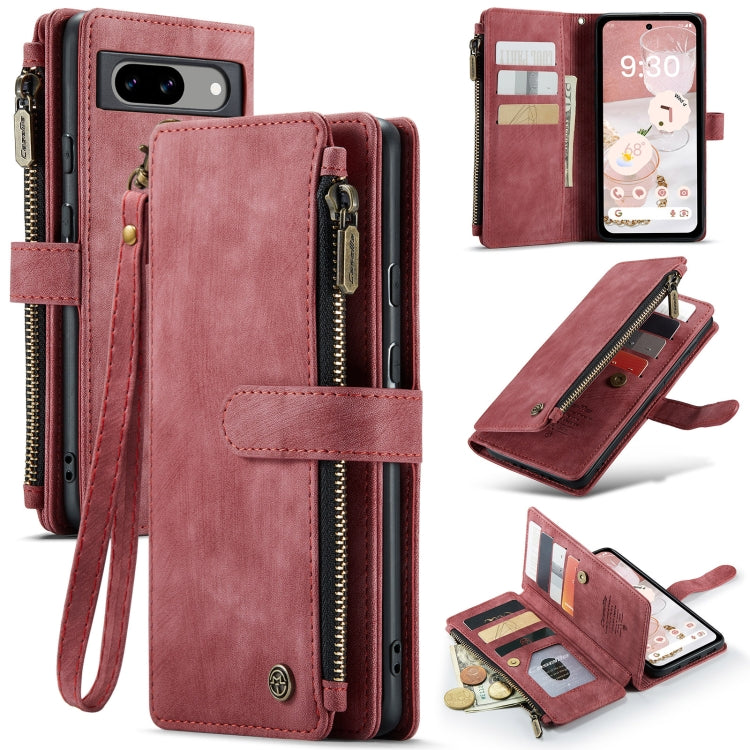 For Google Pixel 8a CaseMe C30 Multifunctional Leather Phone Case(Red) - Google Cases by CaseMe | Online Shopping UK | buy2fix