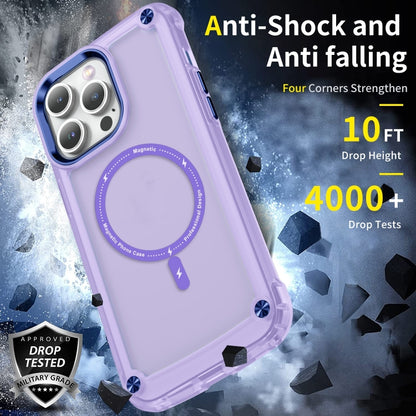 For iPhone 16 Pro Skin Feel TPU + PC MagSafe Magnetic Phone Case(Transparent Purple) - iPhone 16 Pro Cases by buy2fix | Online Shopping UK | buy2fix