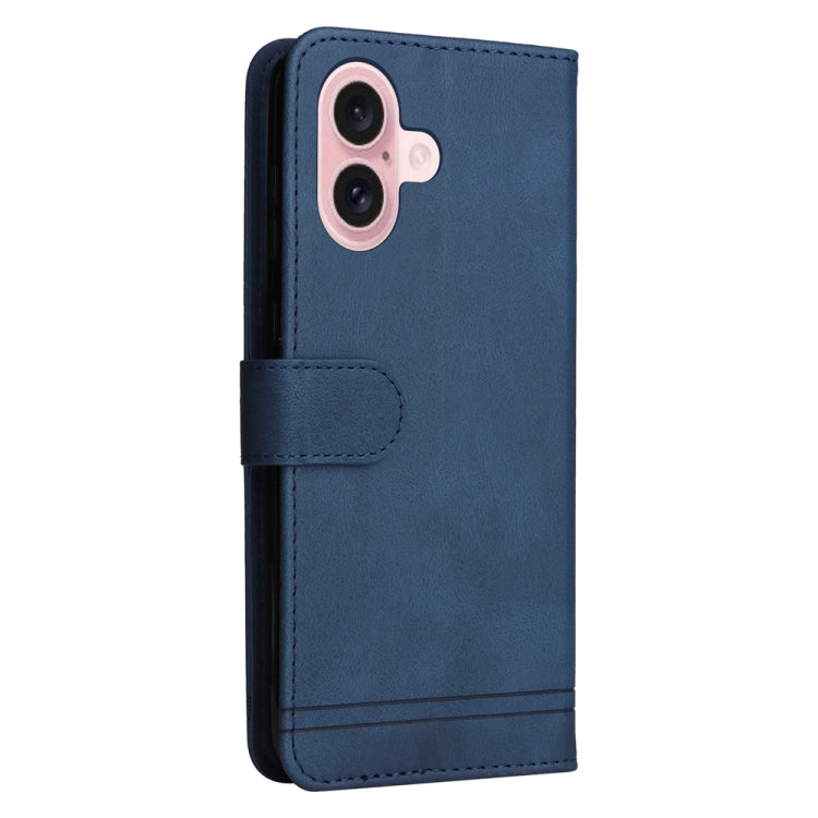 For iPhone 16 Skin Feel Life Tree Leather Phone Case(Blue) - iPhone 16 Cases by buy2fix | Online Shopping UK | buy2fix