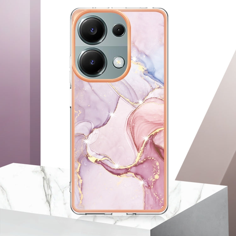 For Xiaomi Redmi Note 13 Pro 4G Global Electroplating Marble Dual-side IMD Phone Case(Rose Gold 005) - Note 13 Pro Cases by buy2fix | Online Shopping UK | buy2fix