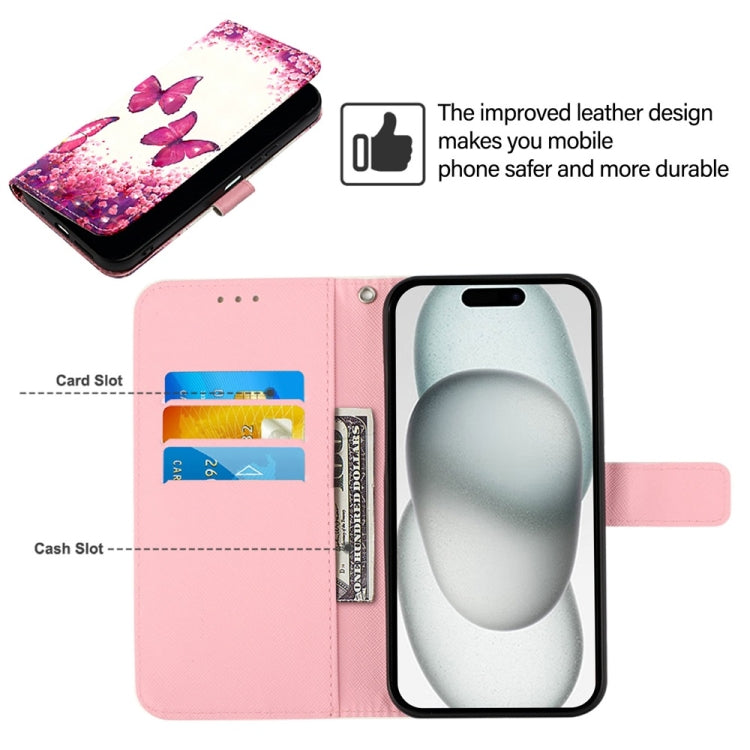 For iPhone 16 Pro 3D Painting Horizontal Flip Leather Phone Case(Rose Butterfly) - iPhone 16 Pro Cases by buy2fix | Online Shopping UK | buy2fix