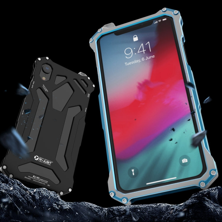 For iPhone XS Max R-JUST Shockproof Armor Metal Protective Case(Black) - More iPhone Cases by R-JUST | Online Shopping UK | buy2fix