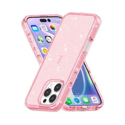 For iPhone 16 Pro Shockproof Terminator Glitter Powder Phone Case(Pink) - iPhone 16 Pro Cases by buy2fix | Online Shopping UK | buy2fix