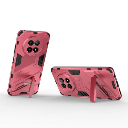 For Realme 12 5G Global Punk Armor 2 in 1 PC + TPU Phone Case with Holder(Light Red) - Realme Cases by buy2fix | Online Shopping UK | buy2fix