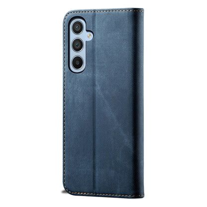 For Samsung Galaxy S23 FE 5G Denim Texture Casual Style Horizontal Flip Leather Case(Blue) - Galaxy S23 FE 5G Cases by buy2fix | Online Shopping UK | buy2fix