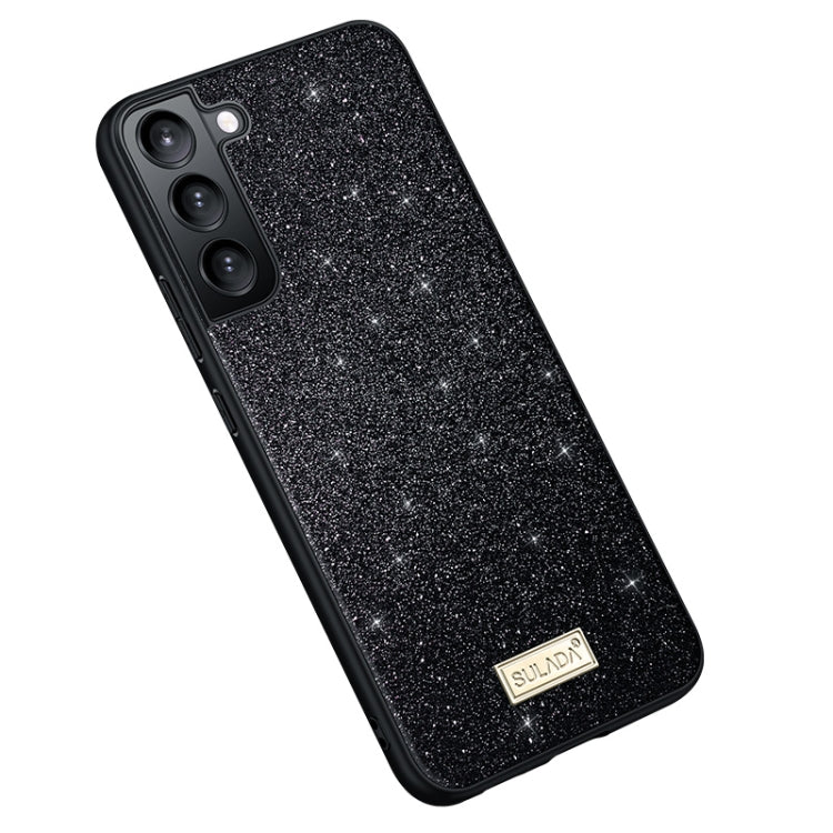 For Samsung Galaxy S23+ 5G SULADA Glittery TPU Hybrid Handmade Leather Phone Case(Black) - Galaxy S23+ 5G Cases by SULADA | Online Shopping UK | buy2fix