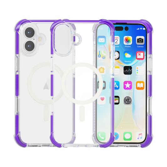 For iPhone 16 Acrylic Magsafe Magnetic Shockproof Phone Case(Purple) - iPhone 16 Cases by buy2fix | Online Shopping UK | buy2fix