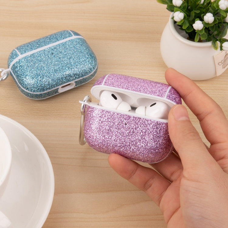 For AirPods Pro Glitter Powder Skin Texture PC TWS Earphone Case(Silver) - For AirPods Pro by buy2fix | Online Shopping UK | buy2fix