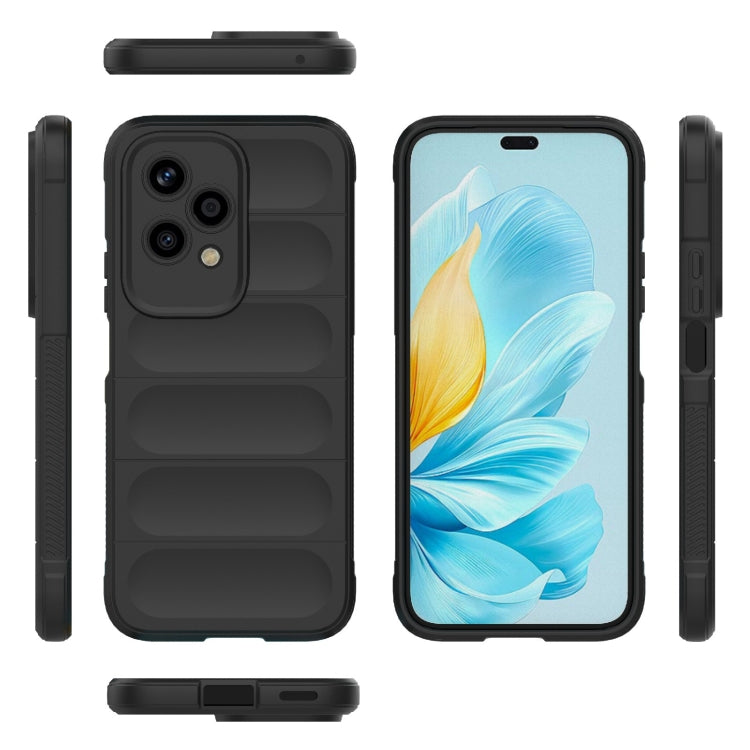 For Honor 200 Lite Global Magic Shield TPU + Flannel Phone Case(Black) - Honor Cases by buy2fix | Online Shopping UK | buy2fix