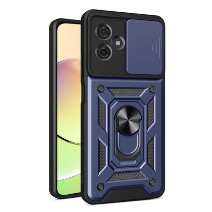 For Motorola Moto G54 5G EU Sliding Camera Cover Design TPU Hybrid PC Phone Case(Blue) - Motorola Cases by buy2fix | Online Shopping UK | buy2fix