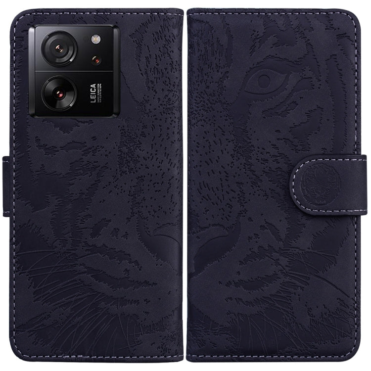 For Xiaomi 13T / 13T Pro / Redmi K60 Ultra Tiger Embossing Pattern Leather Phone Case(Black) - Redmi K60 Ultra Cases by buy2fix | Online Shopping UK | buy2fix