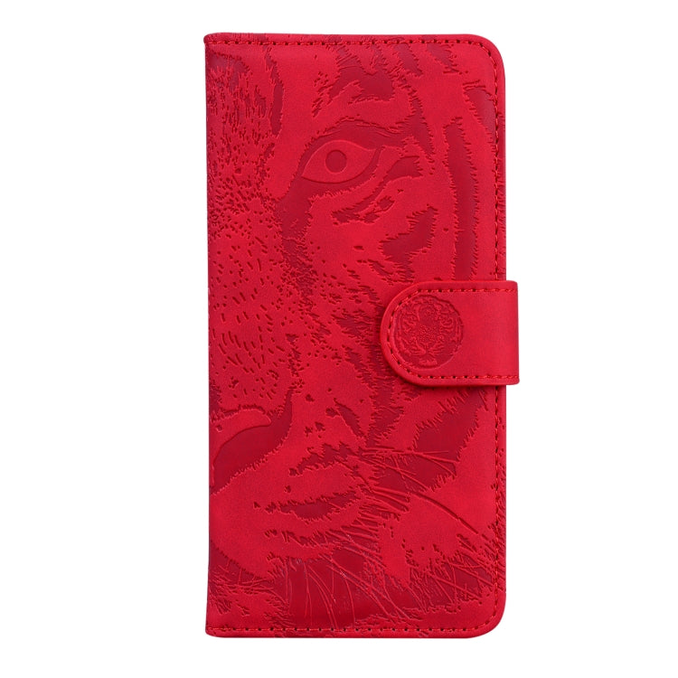 For Motorola Moto G Power 5G 2024 Tiger Embossing Pattern Leather Phone Case(Red) - Motorola Cases by buy2fix | Online Shopping UK | buy2fix