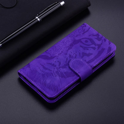 For Motorola Moto G Power 5G 2024 Tiger Embossing Pattern Leather Phone Case(Purple) - Motorola Cases by buy2fix | Online Shopping UK | buy2fix