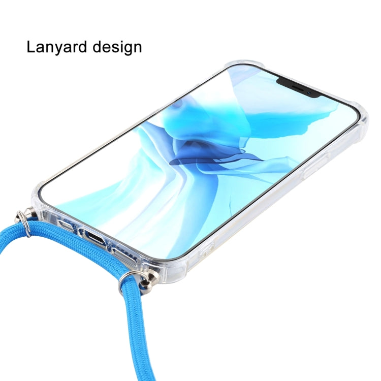 For iPhone 16 Pro Four-Corner Shockproof Transparent TPU Case with Lanyard(Orange Purple) - iPhone 16 Pro Cases by buy2fix | Online Shopping UK | buy2fix