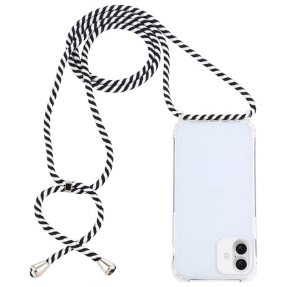 For iPhone 16 Transparent Acrylic Airbag Shockproof Phone Protective Case with Lanyard(Zebra) - iPhone 16 Cases by buy2fix | Online Shopping UK | buy2fix