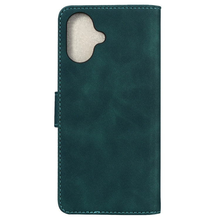 For iPhone 16 Plus Skin Feel Pure Color Flip Leather Phone Case(Green) - iPhone 16 Plus Cases by buy2fix | Online Shopping UK | buy2fix