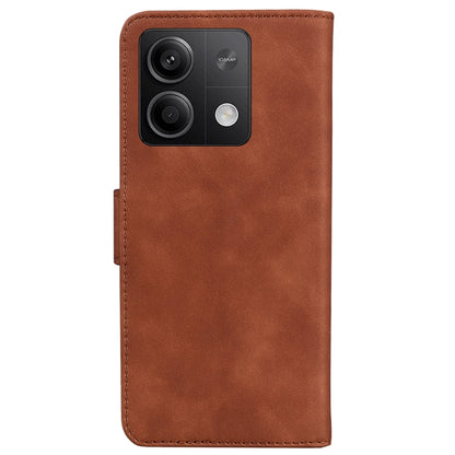 For Xiaomi Redmi Note 13 5G Skin Feel Pure Color Flip Leather Phone Case(Brown) - Note 13 Cases by buy2fix | Online Shopping UK | buy2fix