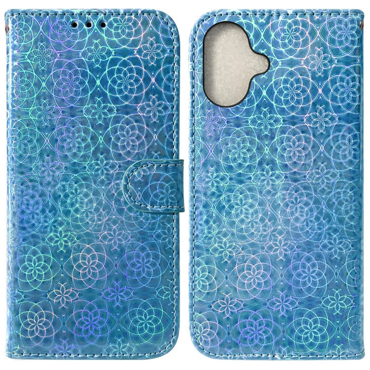 For iPhone 16 Plus Colorful Magnetic Buckle Leather Phone Case(Blue) - iPhone 16 Plus Cases by buy2fix | Online Shopping UK | buy2fix